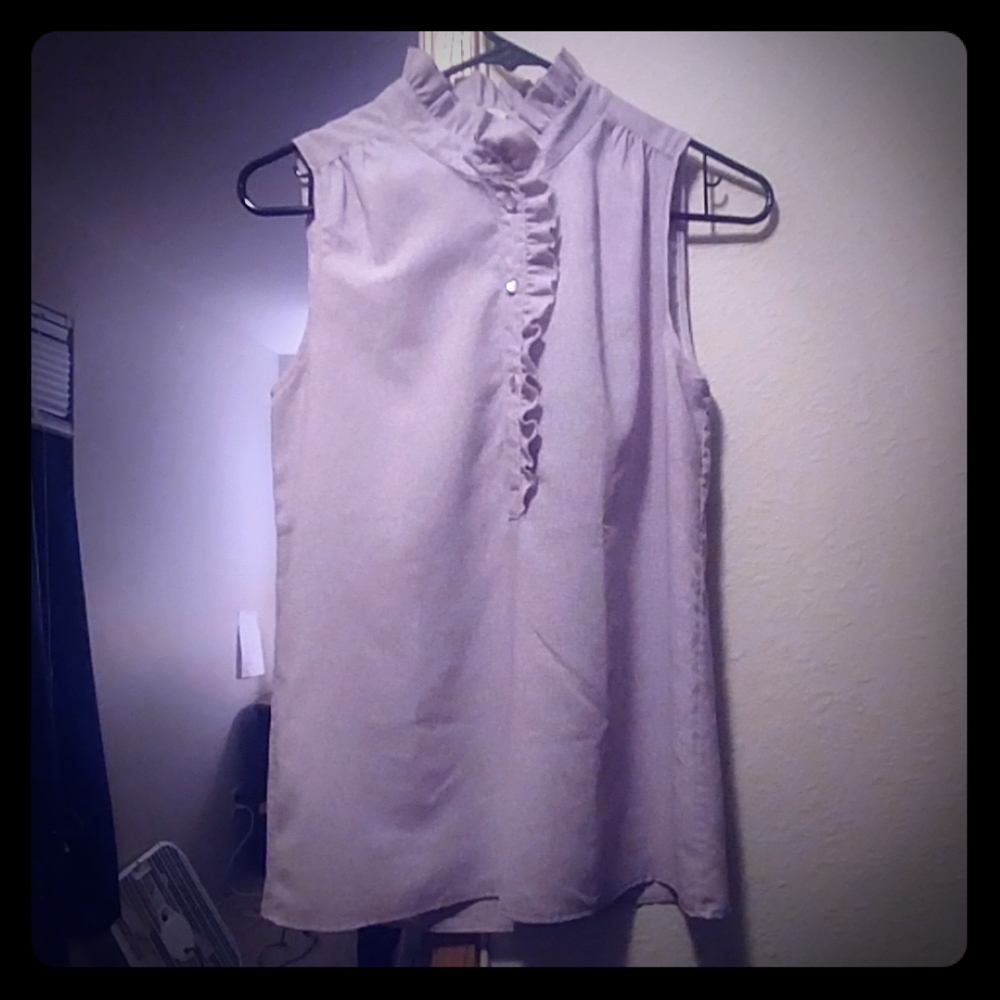 Purple sleeveless blouse